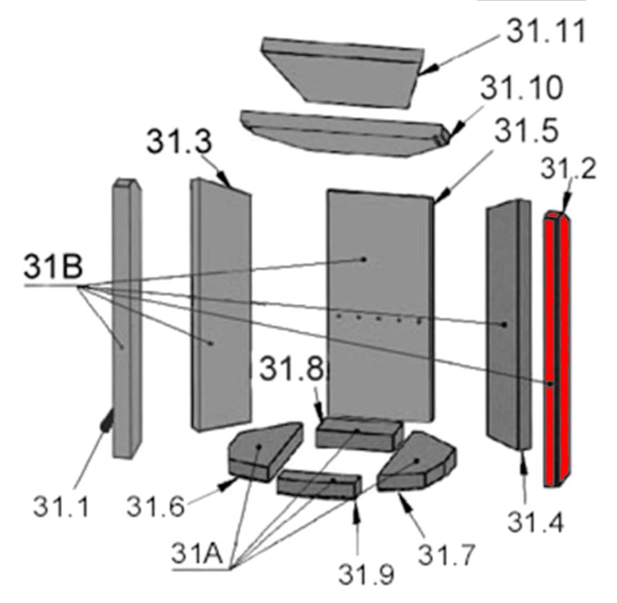 Oranier Pori Type 5545 Zijsteen rechts voorkant C Oranier Pori Type 5545 Zijsteen rechts voorkant C