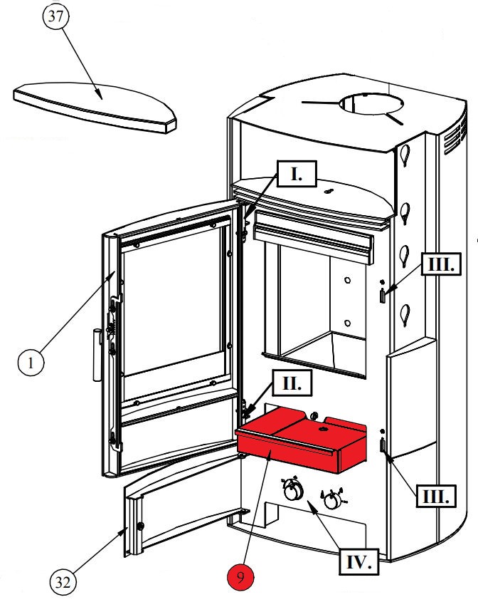 Fireplace Siesta SP Aschekasten A Ascheschublade Fireplace Siesta SP Aschekasten A Ascheschublade