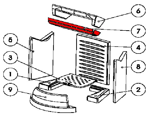 Austroflamm Prado Zugumlenkung unten A Prallplatte Austroflamm Prado Zugumlenkung unten A Prallplatte