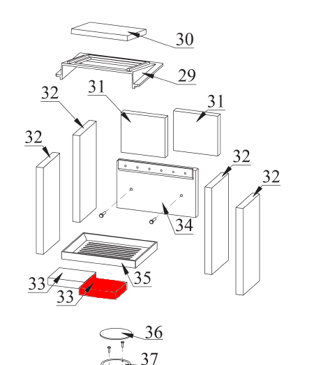 Fireplace Florenz cegła podłogowa z przodu z prawej strony