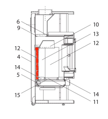 Wodtke Mondo Achterste muur steen links