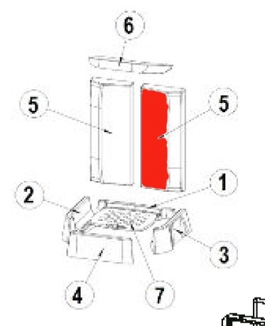 Austroflamm Glass pierre de plaque arrière droit Austroflamm Glass pierre de plaque arrière droit