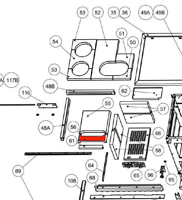 Wamsler W1-75 røgvenderplade foran Wamsler W1-75 røgvenderplade foran