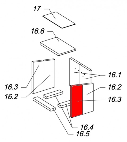 Justus Ohio Seitenstein rechts vorne A Vermiculitestein Justus Ohio Seitenstein rechts vorne A Vermiculitestein