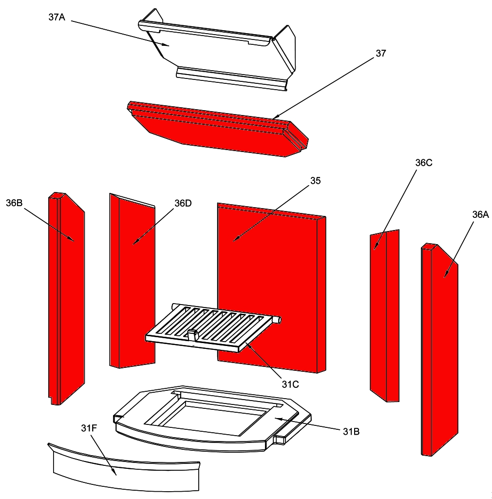 Königshütte Tucana Feuerraumauskleidung Königshütte Tucana Feuerraumauskleidung