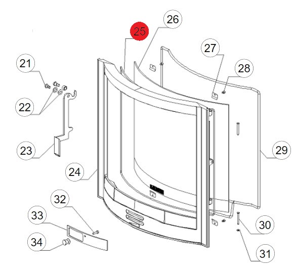 La Nordica Focolare 70 Tondo Scheibendichtung La Nordica Focolare 70 Tondo Scheibendichtung
