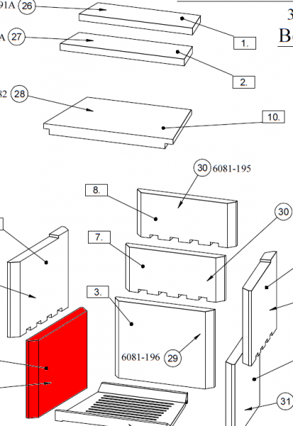 Fireplace Havanna C cegła boczna z lewej strony na dole