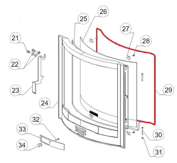 La Nordica Focolare 70 Tondo joint de porte La Nordica Focolare 70 Tondo joint de porte