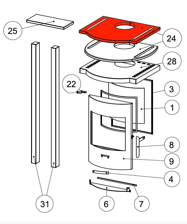 Wamsler Zinith afdækningsplade Wamsler Zinith afdækningsplade