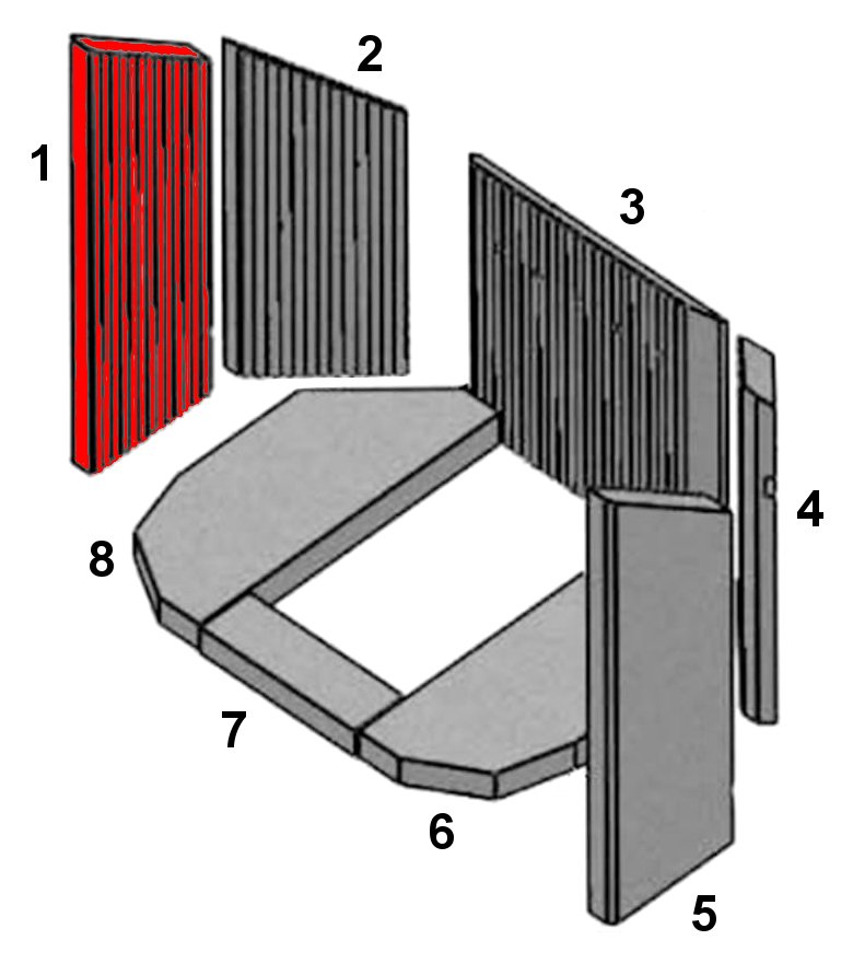 Justus Island Aqua pietra laterale a sinistra anteriore B Justus Island Aqua pietra laterale a sinistra anteriore B