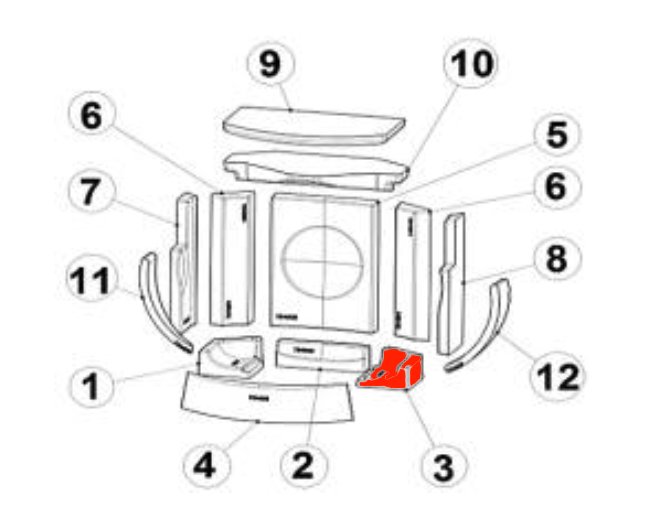 Austroflamm Clou Xtra bundsten højre Austroflamm Clou Xtra bundsten højre