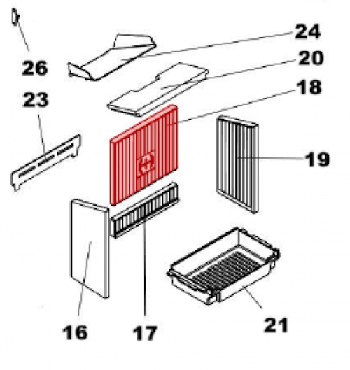 Haas-Sohn Gastein easy 350.15 cegła tylnej ściany na górze
