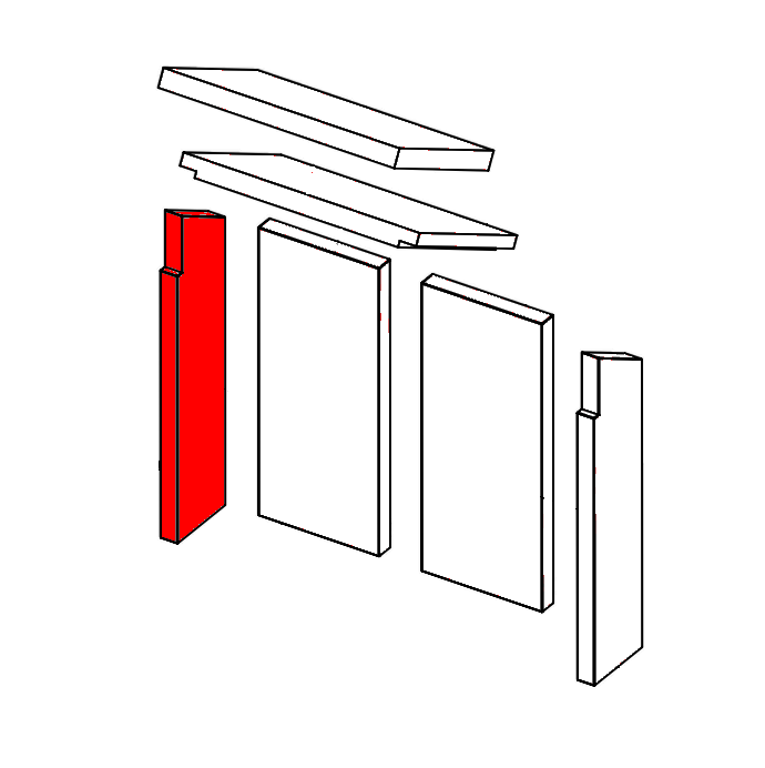 Koppe Veroca Seitenstein links Schamottestein Koppe Veroca Seitenstein links Schamottestein