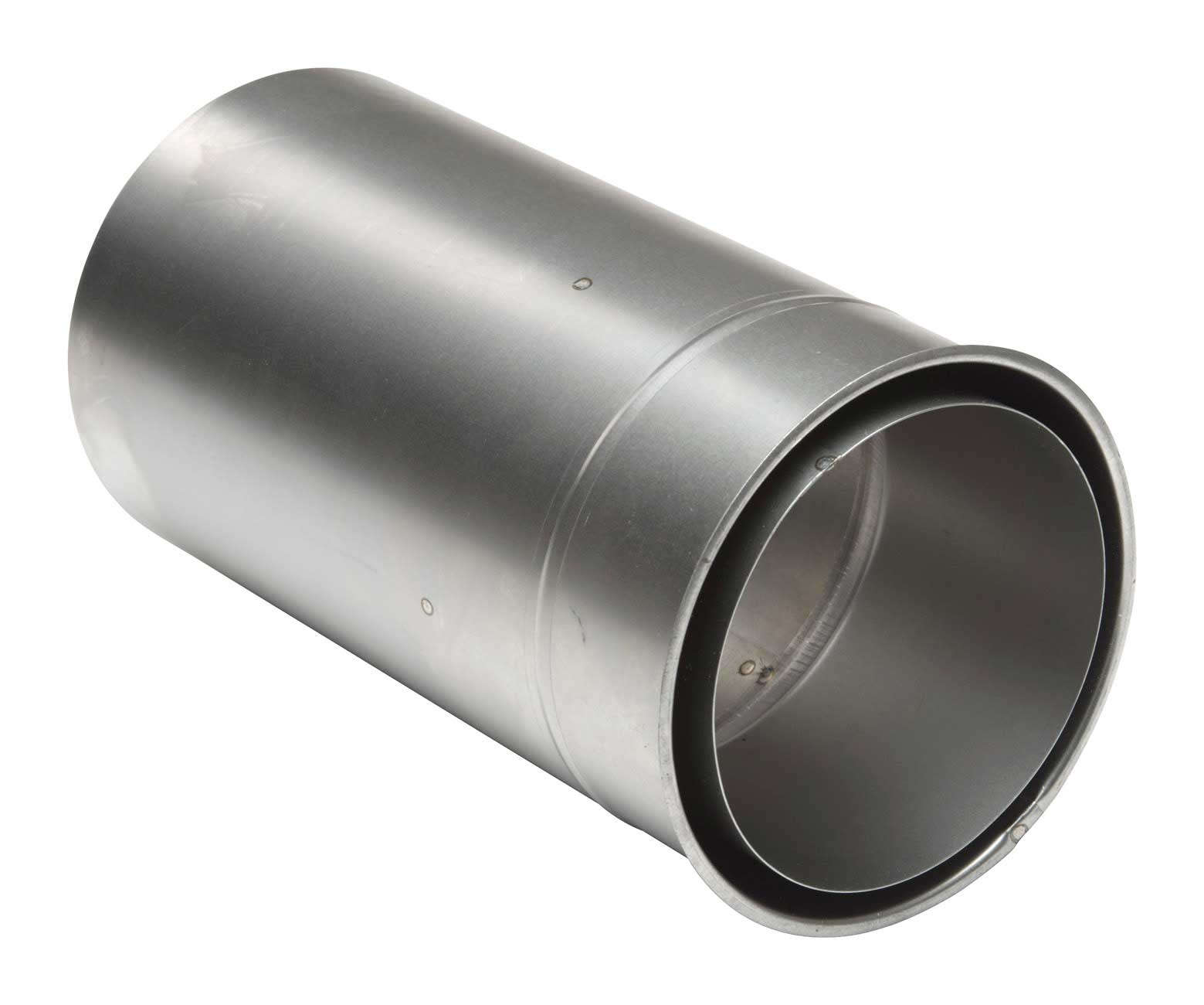 Wandfutter doppelwandig Rauchrohr Stahl 300 mm Ø 150 mm unlackiert, lang