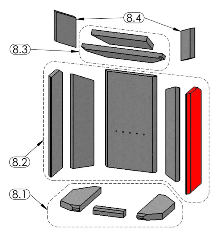 Oranier Pori 7 Zijsteen rechts voorkant B Oranier Pori 7 Zijsteen rechts voorkant B