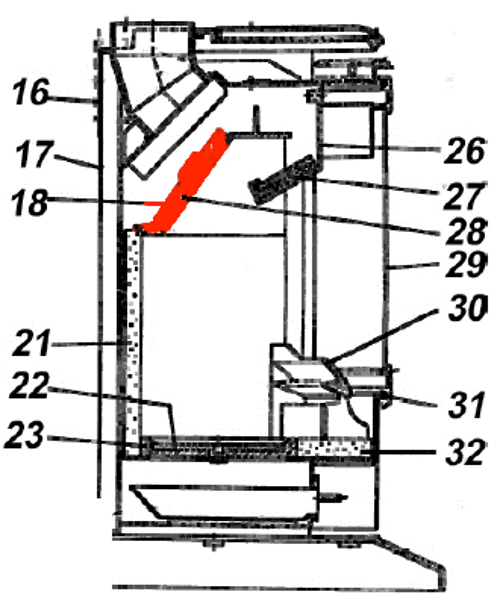 Austroflamm Esprit déflecteur arrière Austroflamm Esprit déflecteur arrière