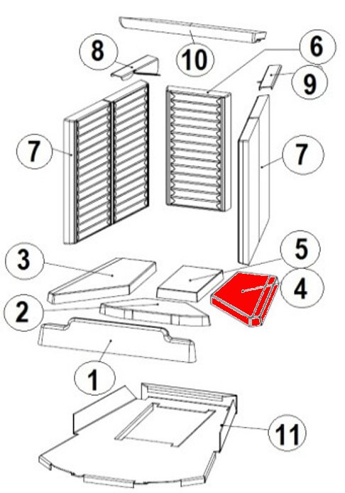Austroflamm Ceres 450/510 Bodemsteen rechts D Austroflamm Ceres 450/510 Bodemsteen rechts D