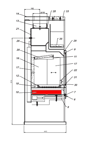 Fireplace Larissa cassetto raccogli cenere