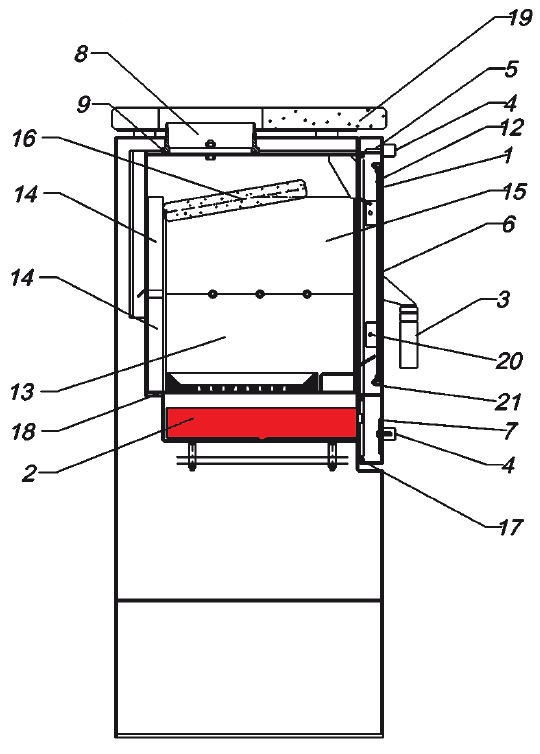 Fireplace Kasimir skrzynka na popiół