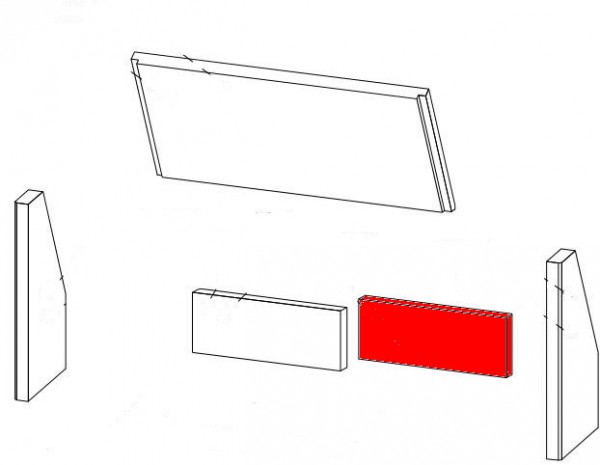 Fireplace Rönky 50 Rückwandstein rechts Feuerraumstein Fireplace Rönky 50 Rückwandstein rechts Feuerraumstein