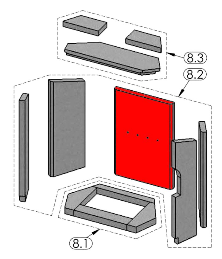 Justus Austin 7 Rückwandstein B Vermiculite Justus Austin 7 Rückwandstein B Vermiculite