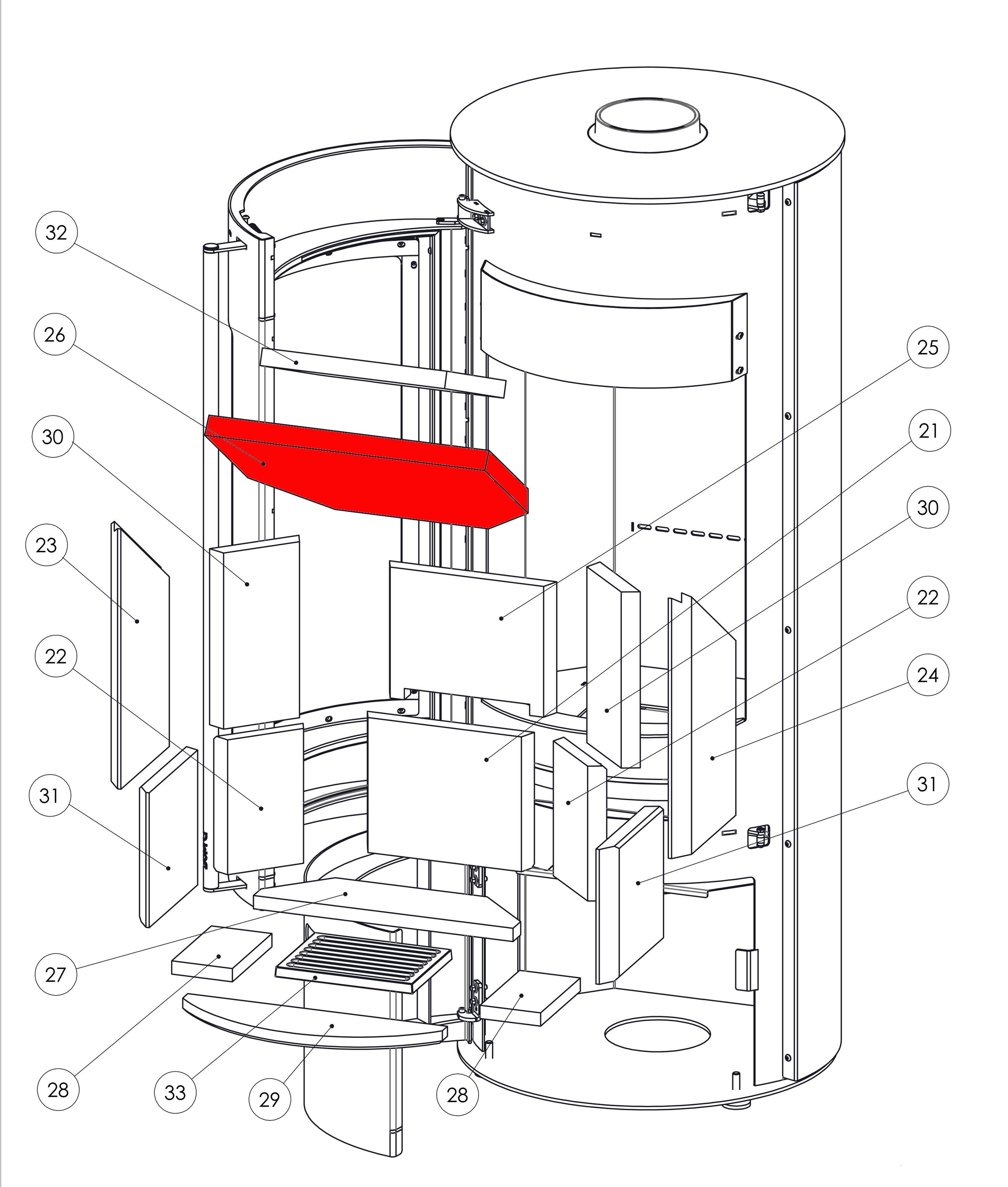 Supra Maud vlamplaat onder Supra Maud vlamplaat onder