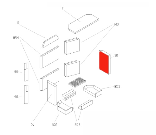 Haas+Sohn Opus 168.18 Seitenstein rechts vorne Feuerraumstein Haas+Sohn Opus 168.18 Seitenstein rechts vorne Feuerraumstein