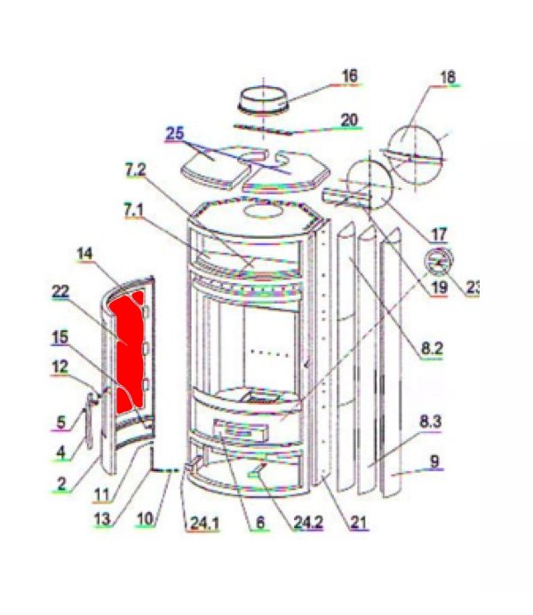 Oranier Polar 6 Sichtscheibe B Glaskeramik Oranier Polar 6 Sichtscheibe B Glaskeramik