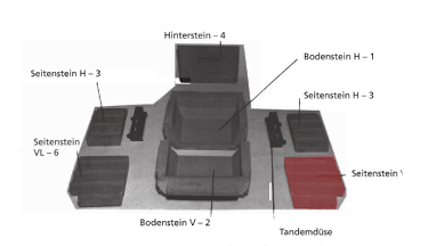 Leda Granat 600 E Seitenstein rechts vorne Leda Granat 600 E Seitenstein rechts vorne