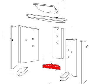 Fireplace Malta Bodenstein hinten Vermiculitestein Fireplace Malta Bodenstein hinten Vermiculitestein
