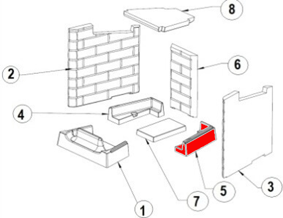 Austroflamm Ceres 450/680 pietra per fondo a destra E