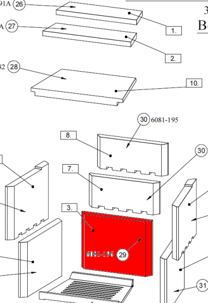 Fireplace Lille Plus bagsten nede