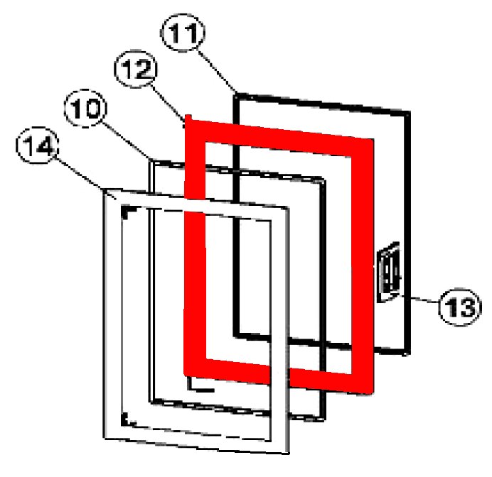 Austroflamm Yan porte de chambre de combustion Austroflamm Yan porte de chambre de combustion