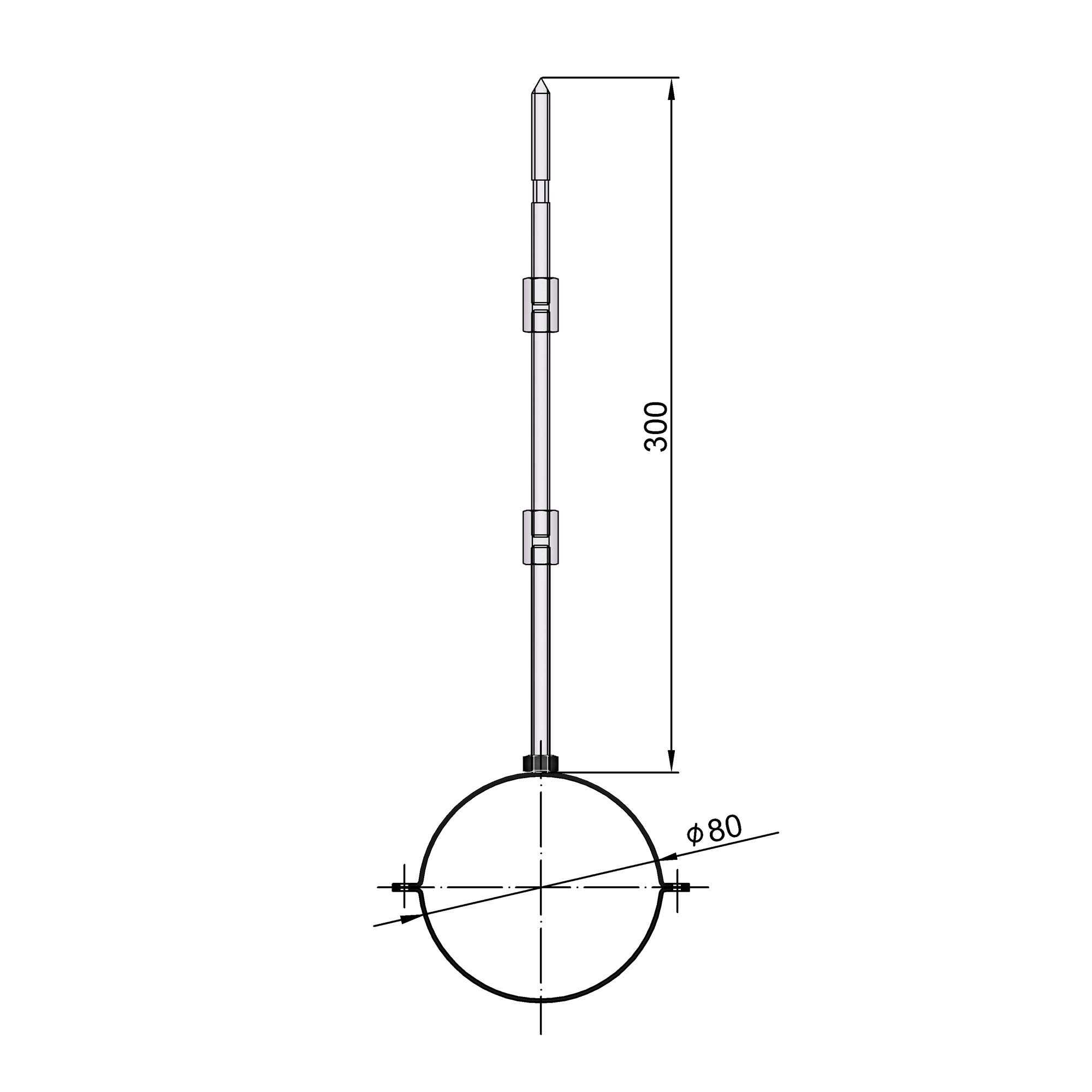 Halteschellen-Set für Pellet-Ofenrohr schwarz SM19-530