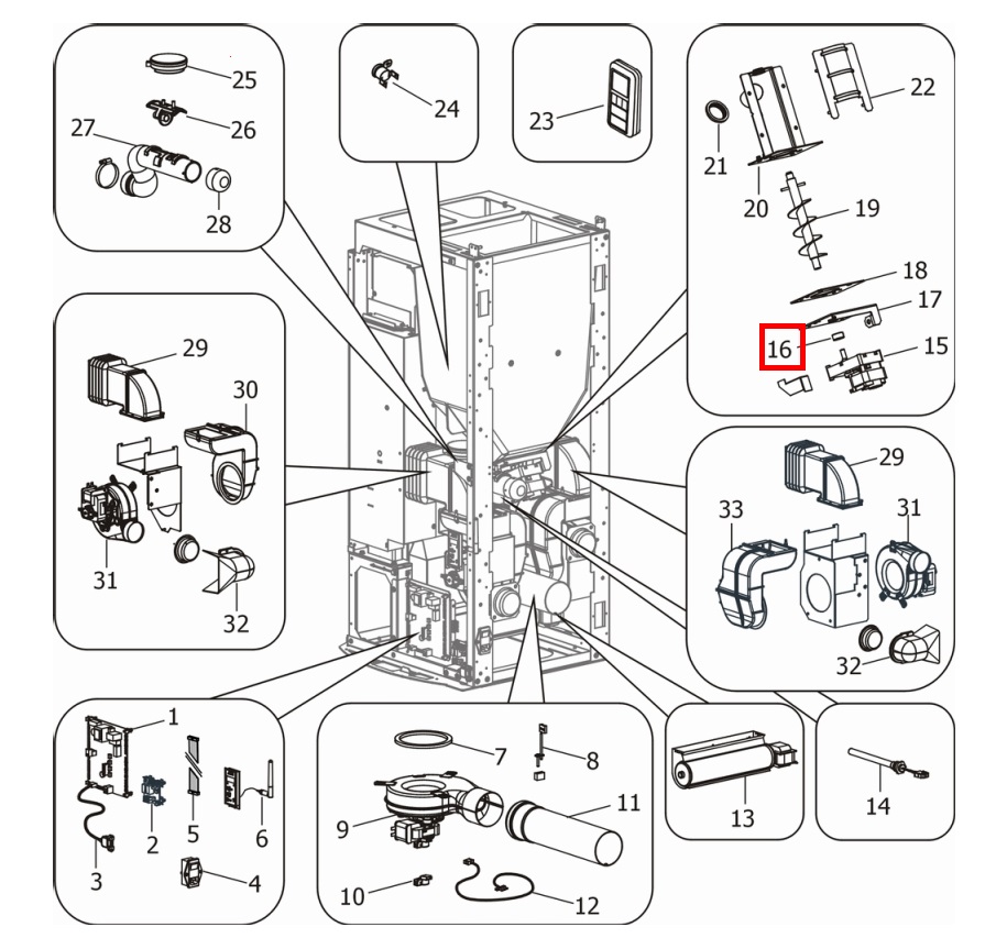 MCZ CLUB 2.0 COMFORT AIR forbindelsesstykke gearmotor MCZ CLUB 2.0 COMFORT AIR forbindelsesstykke gearmotor