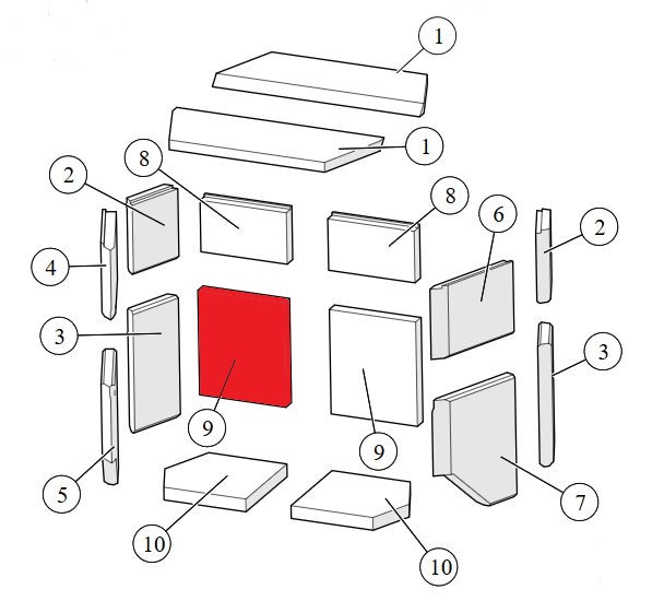 Lotus M4 Achterste muur steen links onder B Lotus M4 Achterste muur steen links onder B