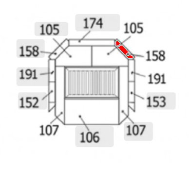 Haas+Sohn Siena 277.15 Rückwandstein rechts Feuerraumstein Haas+Sohn Siena 277.15 Rückwandstein rechts Feuerraumstein