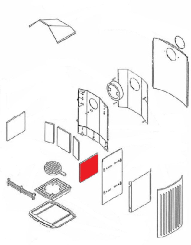 Morsö 1126 Seitenstein rechts A Feuerraumstein Morsö 1126 Seitenstein rechts A Feuerraumstein