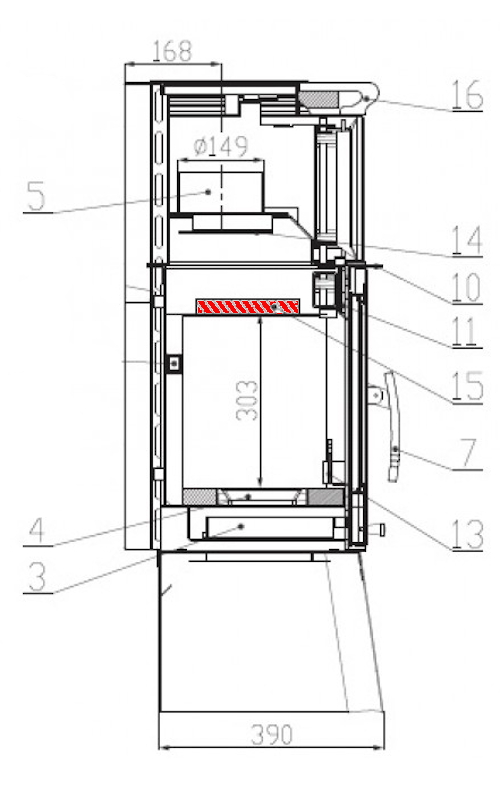 Haas-Sohn Treviso 320.15 røgvenderplade Haas-Sohn Treviso 320.15 røgvenderplade