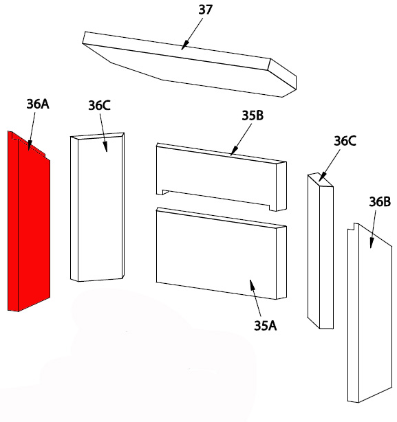 Königshütte Corvus Seitenstein links vorne Explosionszeichnung Königshütte Corvus Seitenstein links vorne Explosionszeichnung