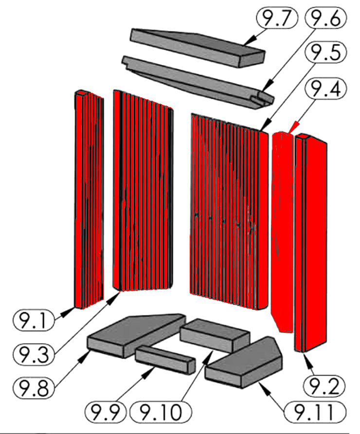 Justus Island 5 Seitenstein Set B Explosionszeichnung Justus Island 5 Seitenstein Set B Explosionszeichnung