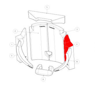 Austroflamm Clou Pellet cegła boczna z prawej strony z tyłu Austroflamm Clou Pellet cegła boczna z prawej strony z tyłu