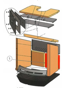 Koppe Caron Aqua Achterste muur steen rechts Koppe Caron Aqua Achterste muur steen rechts