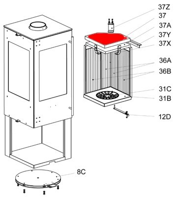 Olsberg Pantoja Zugumlenkung oben Rauchumlenkung Olsberg Pantoja Zugumlenkung oben Rauchumlenkung