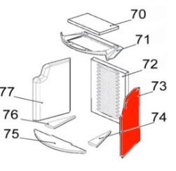 Austroflamm GE1 ladrillo lateral a la derecha