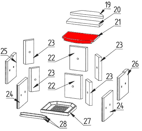 Fireplace Alicante moduł zmiany kierunku ciągu na dole