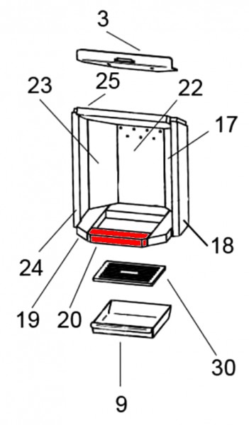 Oranier Fehmarn 7 Bodenstein vorne Explosionszeichnung Oranier Fehmarn 7 Bodenstein vorne Explosionszeichnung