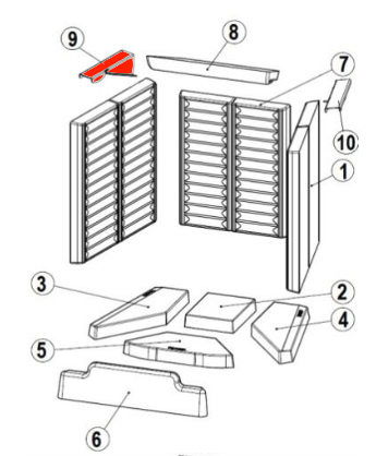 Austroflamm 45x51 K flach supporto a sinistra deflettore di tiraggio