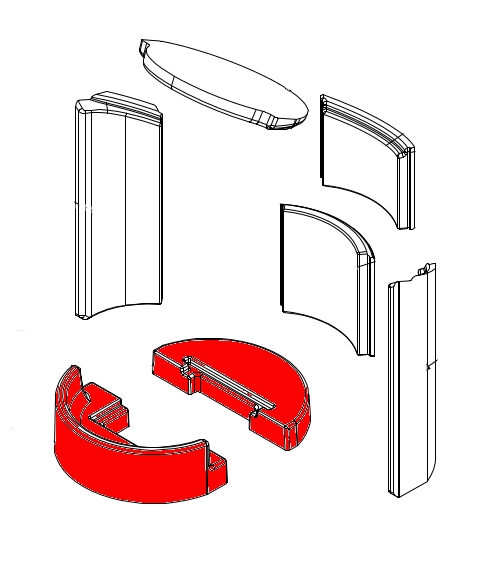 Spartherm Passo XS pietra per fondo set A