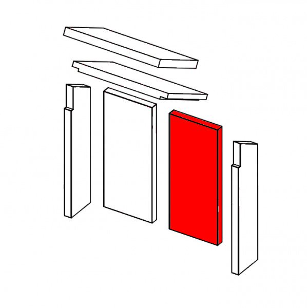 Koppe Veroca Rückwandstein rechts Schamottestein Koppe Veroca Rückwandstein rechts Schamottestein